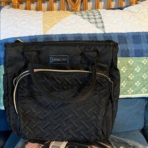 Black Insulated Bag with Silver Accents